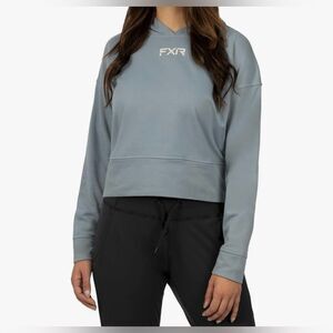 FXR Racing BALANCE WOMEN'S CROPPED PULLOVER HOODIE light Steel Xs